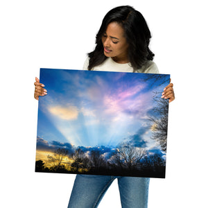 Metal Prints: Beautiful sunset with colors in the sky