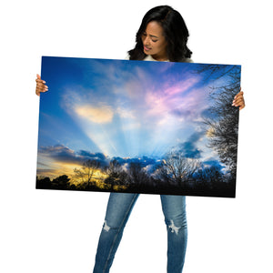 Metal Prints: Beautiful sunset with colors in the sky