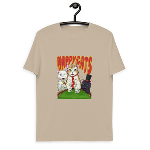 Unisex organic cotton t-shirt: Happy Cats