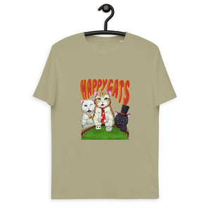 Unisex organic cotton t-shirt: Happy Cats